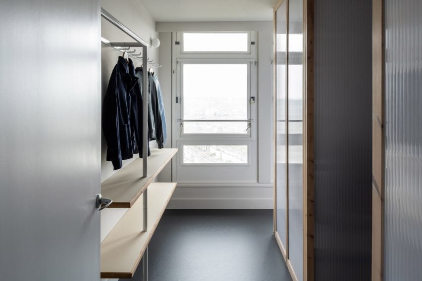 Clothes rail in Trellick apartment by Archmongers