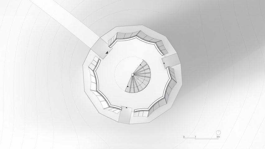 Lower section plan of Wangen Tower by the University of Stuttgart