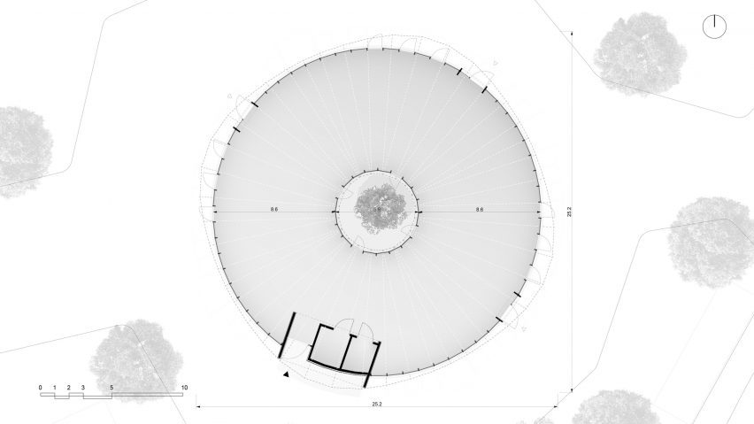 Ground floor plan of Hybrid Flax Pavilion by the University of Stuttgart