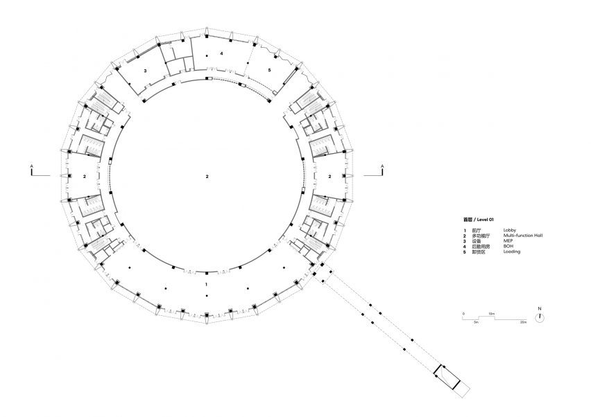 Floor plan of West Bund Art Center by Schmidt Hammer Lassen