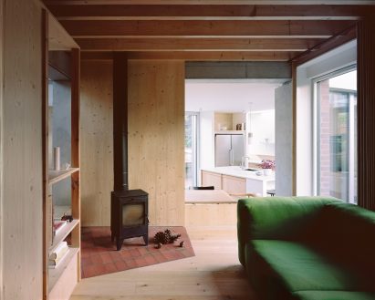 Timber clad living room