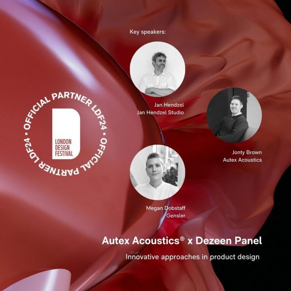 Graphic for Autex Acoustics x Dezeen discussion panel