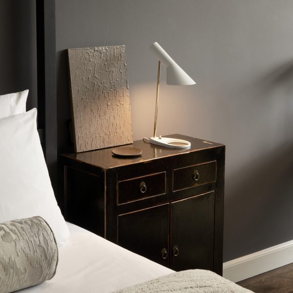 Louis Poulsen lamp on bedside table