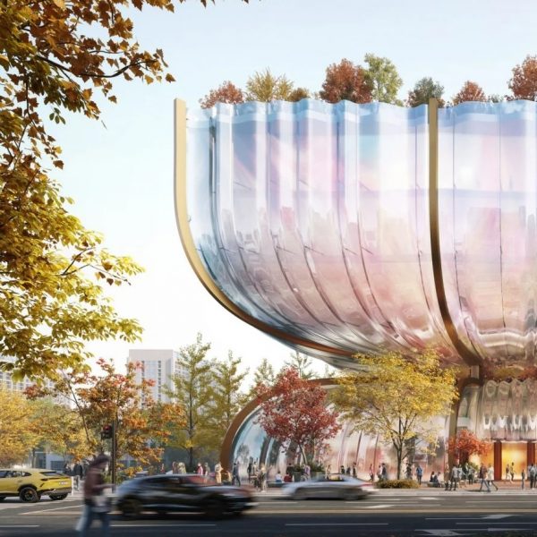 Curved glass shopping centre Heatherwick