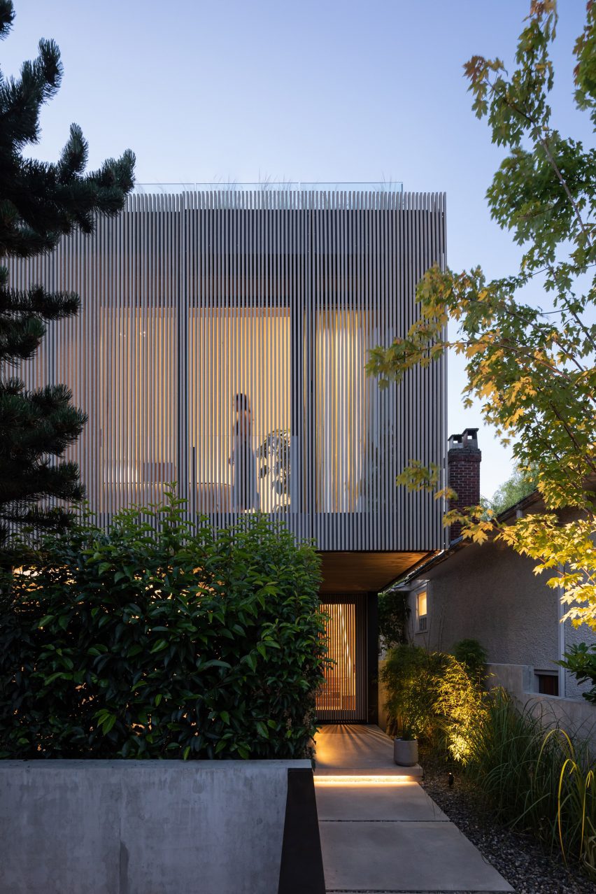 Wood slats facade