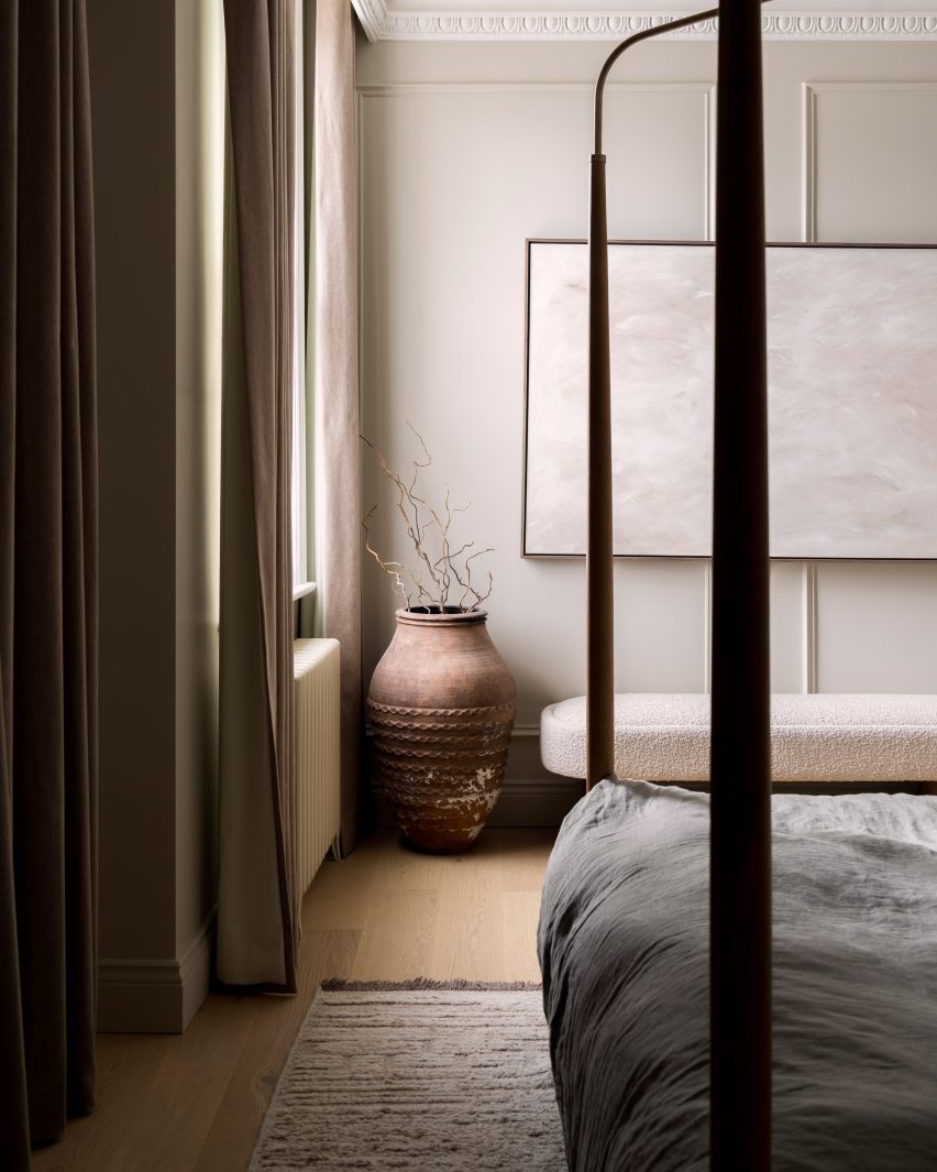 Bedroom interior of Crystal Palace Road house by Benjamin Hale Architects