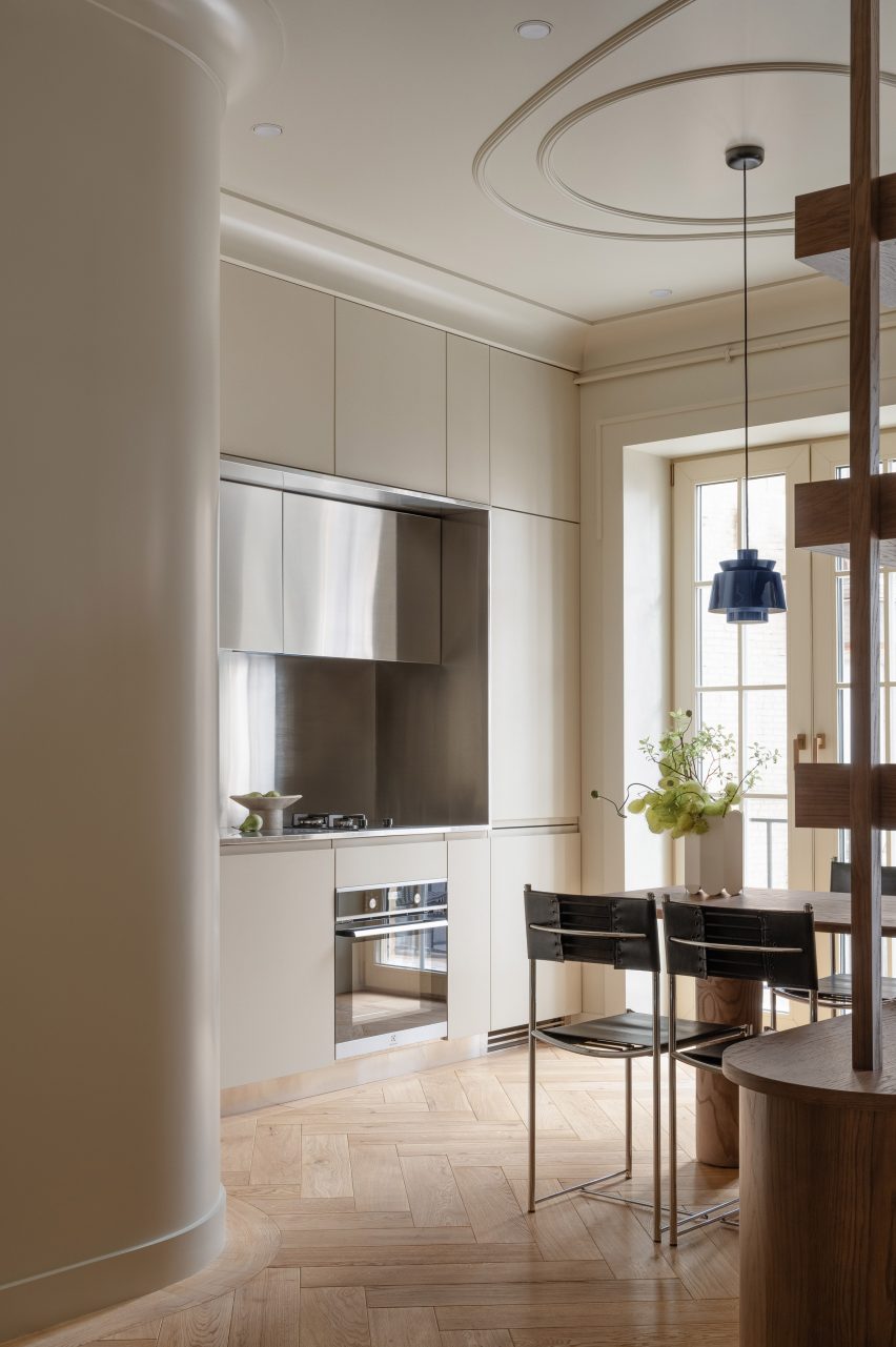 Kitchen interiors in Kyiv, Ukraine.