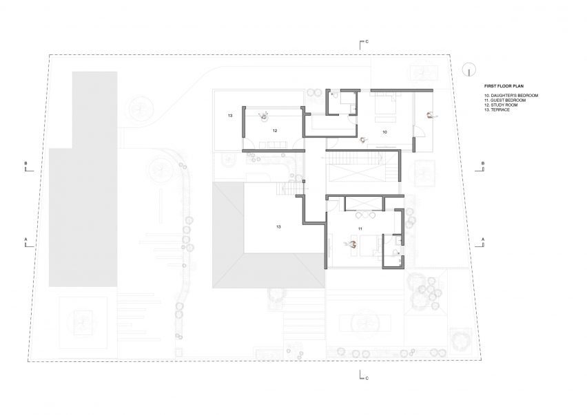First floor plan of A House in the Farm by Studio MOB