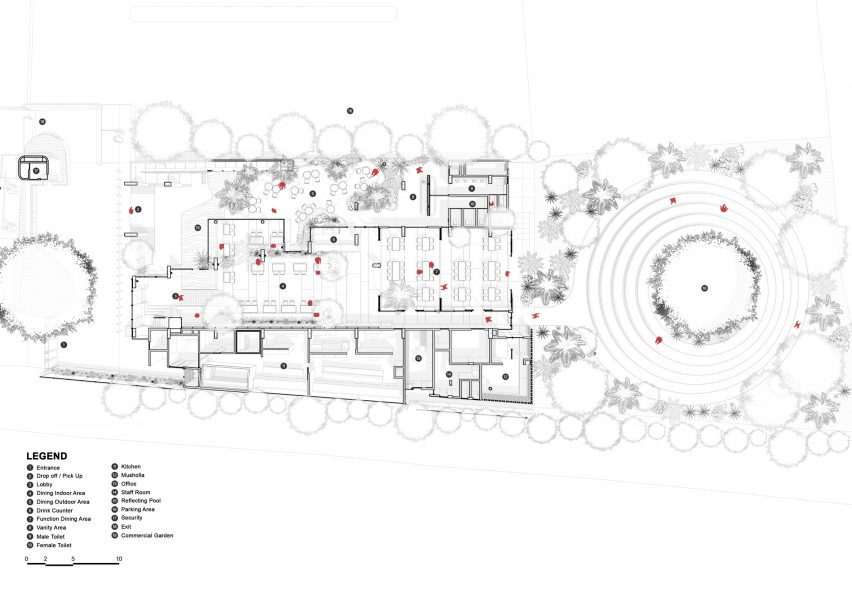 Ground floor plan of Aruma Split Garden by RAD+ar