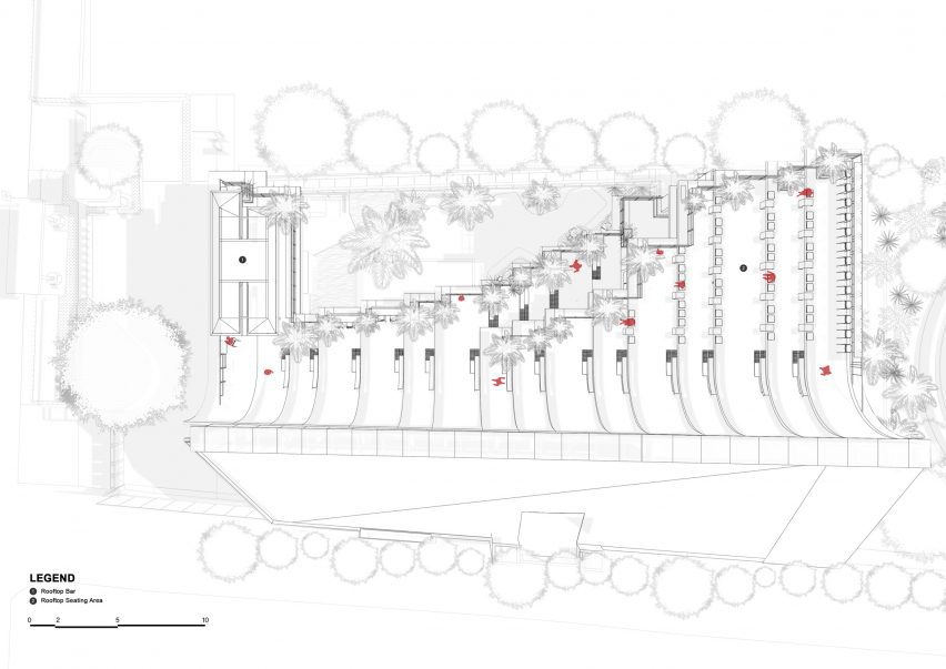 Roof plan of Aruma Split Garden by RAD+ar