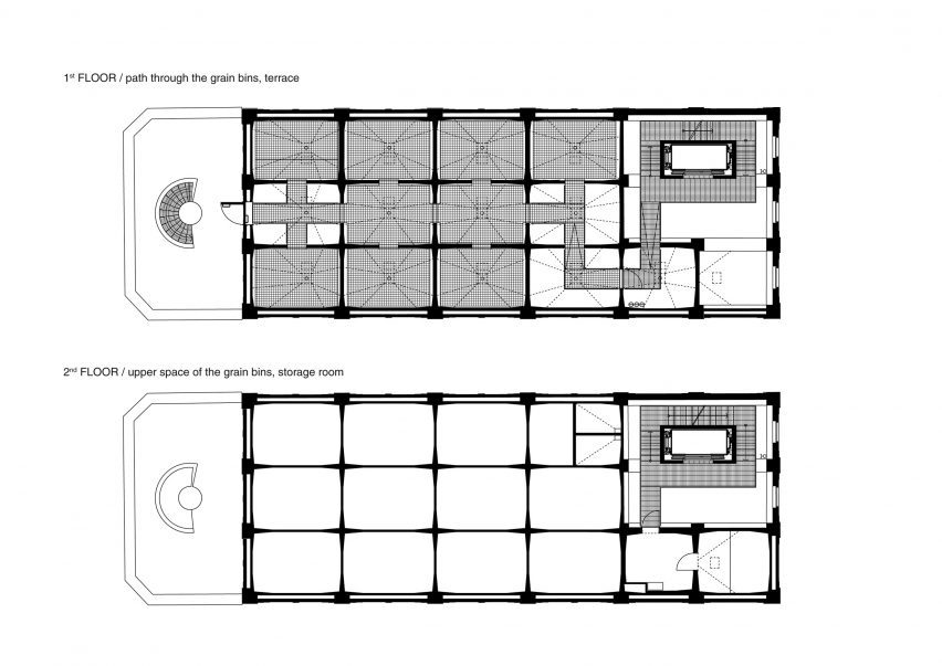 First and second floor plan of Automatic Mills by Prokš Přikryl Architekti