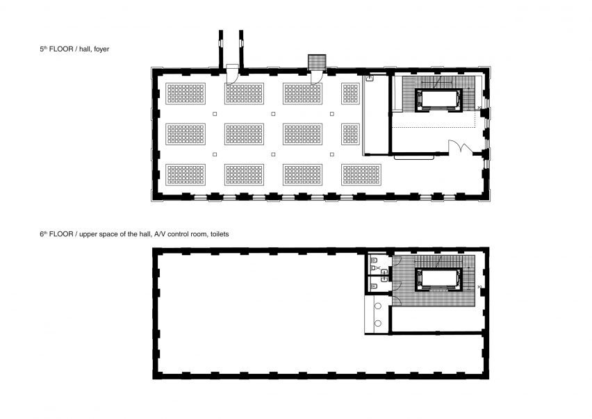 Fifth and sixth floor plan of Automatic Mills by Prokš Přikryl Architekti