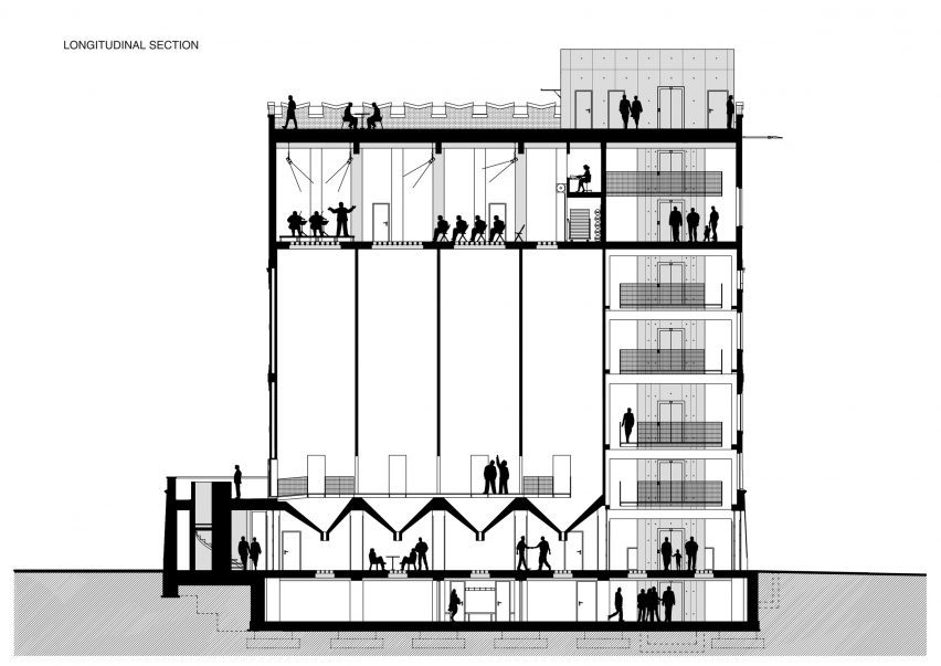Section of Automatic Mills by Prokš Přikryl Architekti