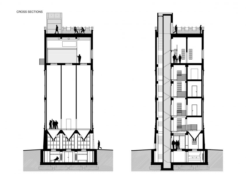 Section of Automatic Mills by Prokš Přikryl Architekti