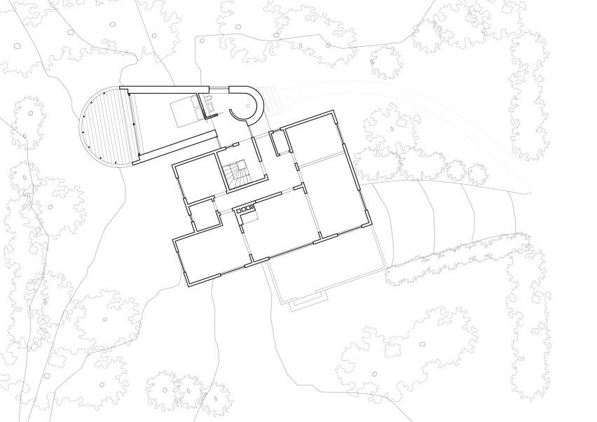 First floor plan of Dråpa by Vatn Architecture and Groma