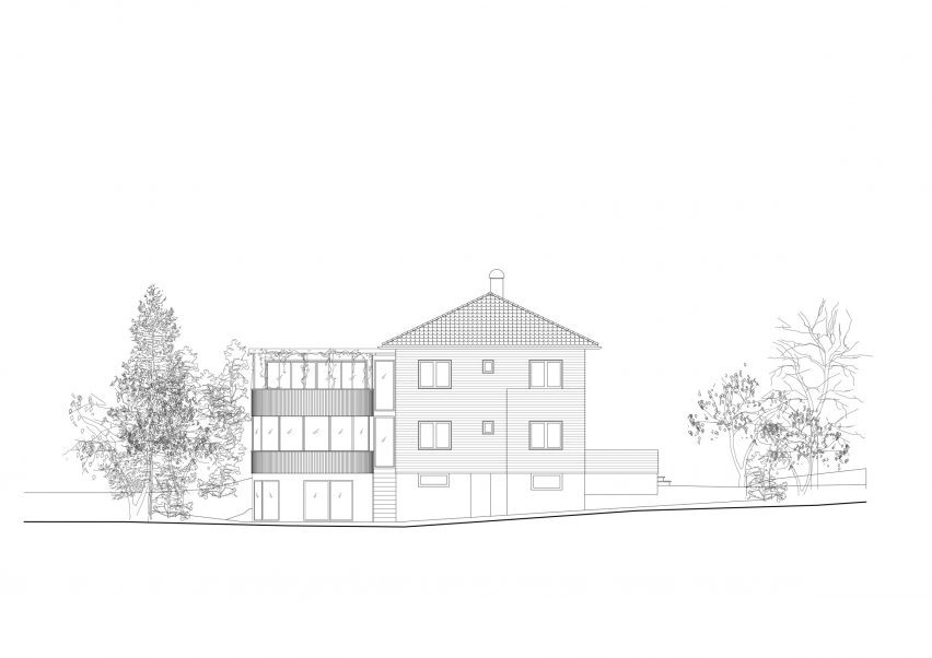 Elevation of Dråpa by Vatn Architecture and Groma
