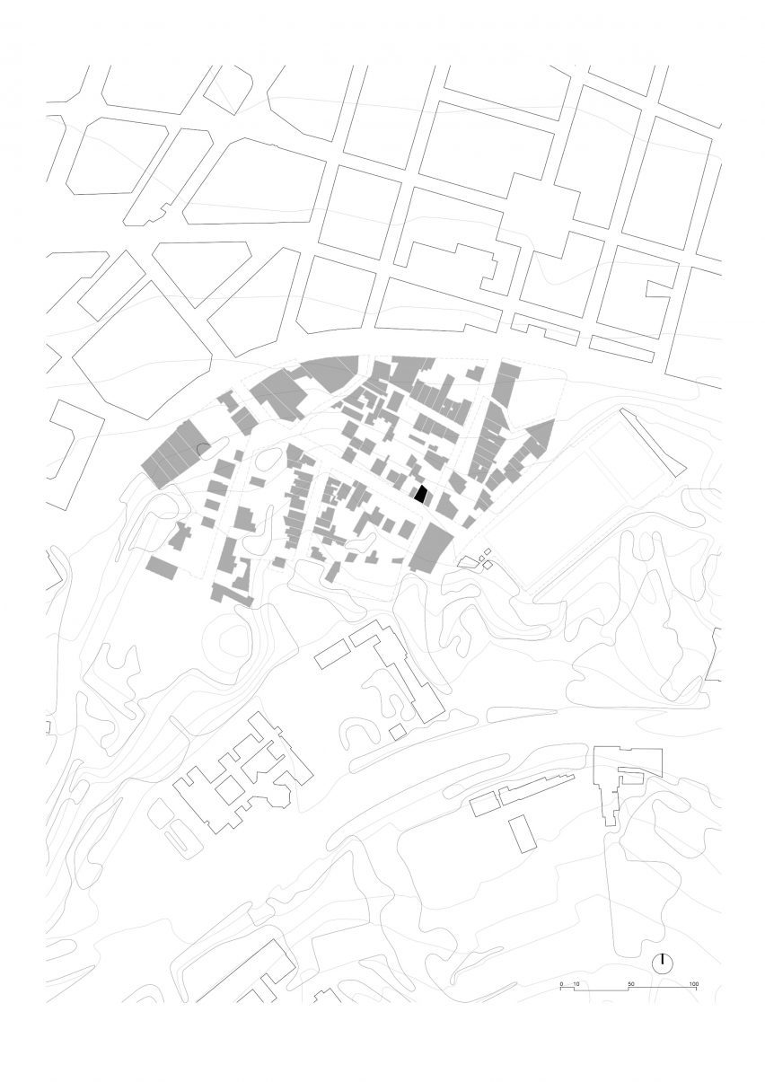 Site plan of Villain House by Architecture Office Claudia Raurell