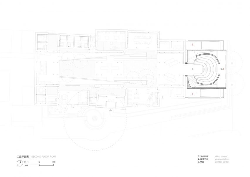 First floor plan of Weishan Chongzheng Academy Bookstore by Trace Architecture Office