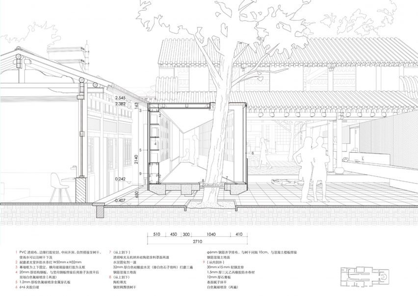 Section of Weishan Chongzheng Academy Bookstore by Trace Architecture Office