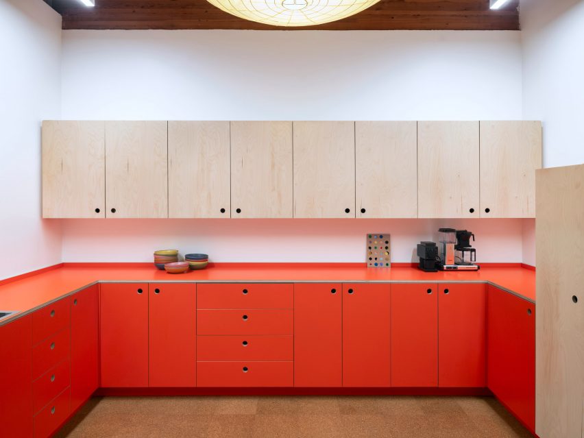 Red cabinets