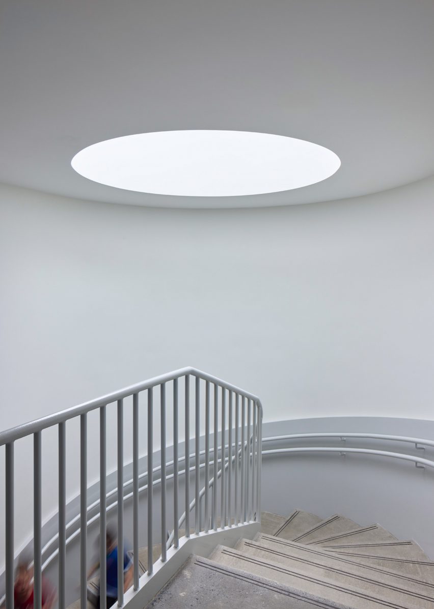 Interior spiral staircase