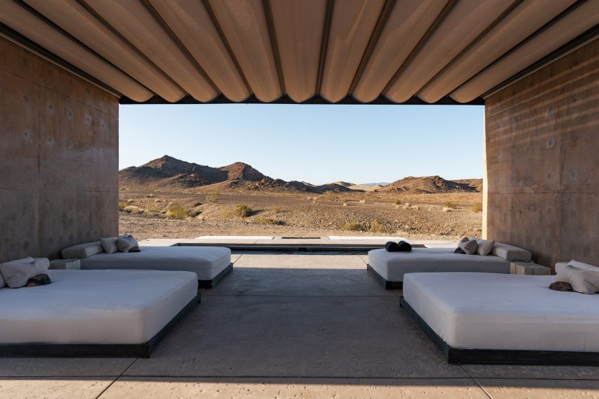 Concrete retreat in Mojave desert