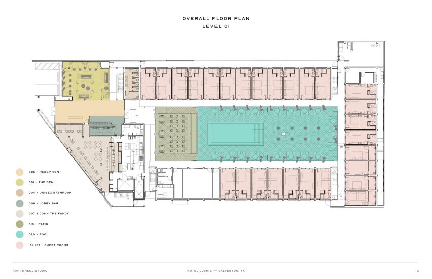 Plan of Hotel Lucine by Kartwheel Studio