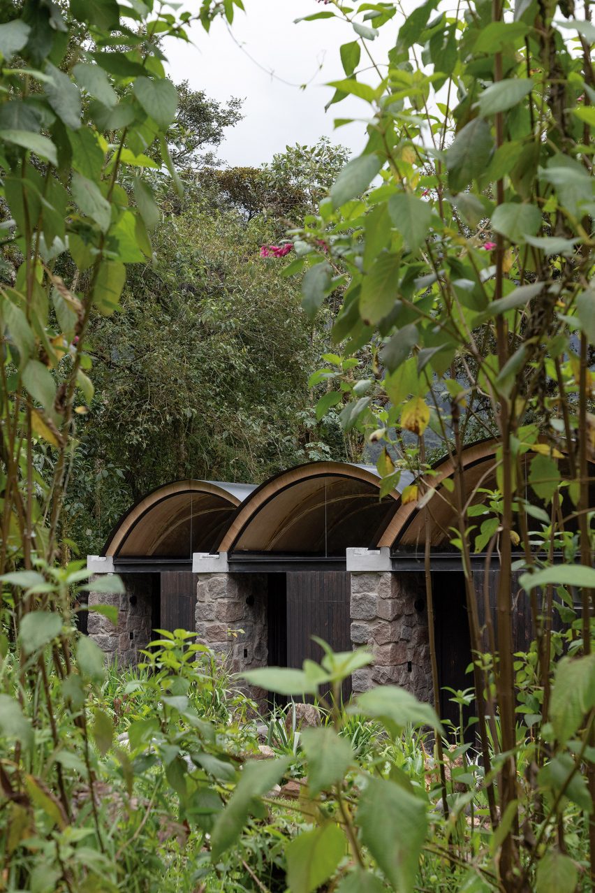 A series of barrel vaulted buildings