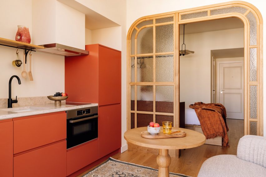 Suite room with living space and bedroom