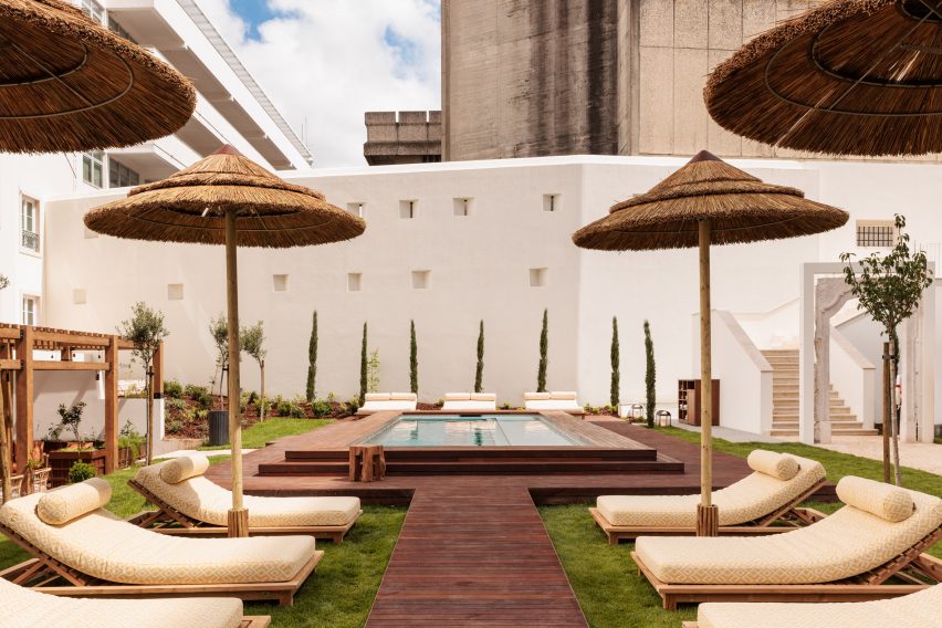 Pool with decking area convent hotel Lisbon