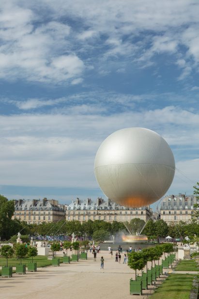Olympic cauldron in central Paris