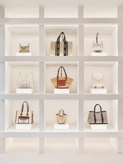 Fake luxury handbags of Canal Street installation by Mythology and TheRealReal