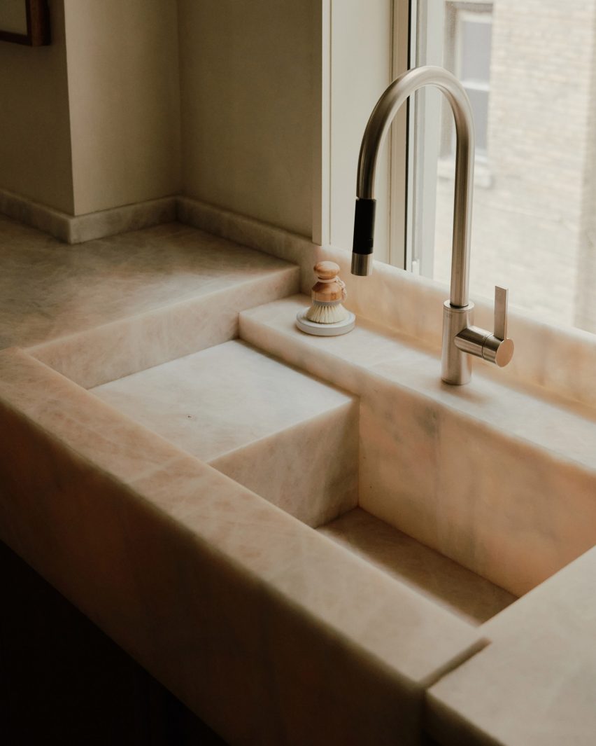 Stone sink in kitchen by General Assembly