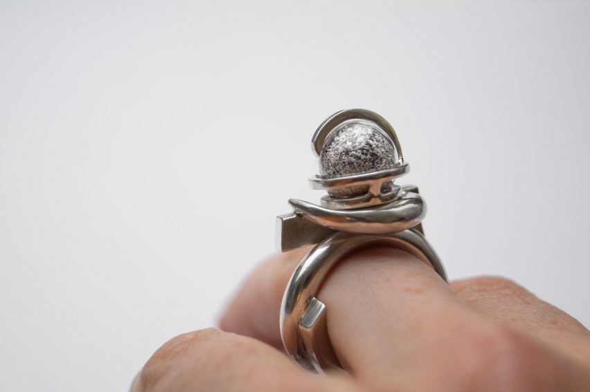 Close-up photo of an elaborate ring on someone's hand