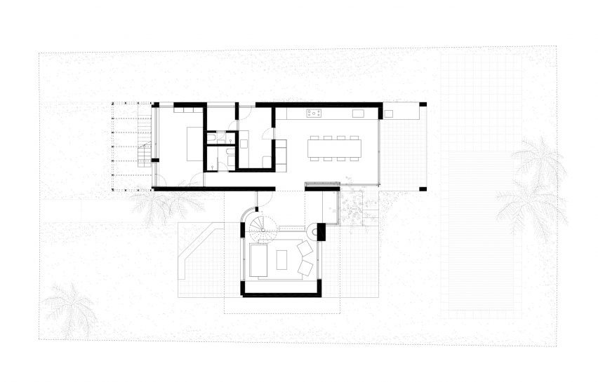 Plan of Casa Wiz by BHY Arquitectos