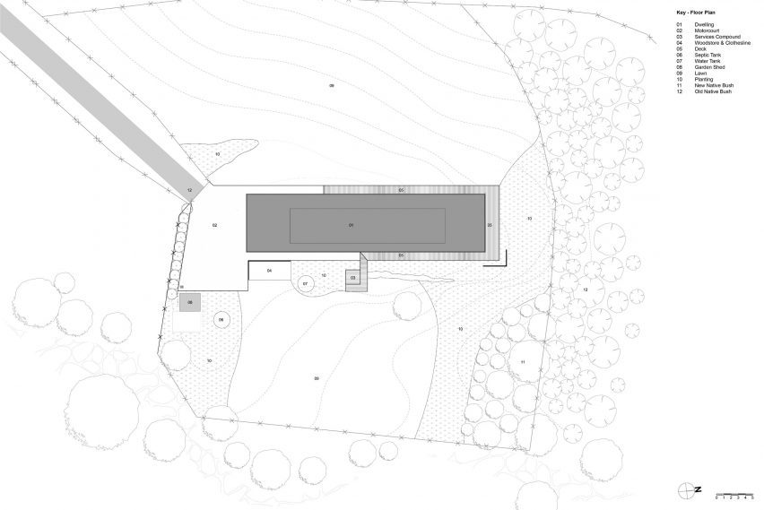 Site Plan of New Zealand home by DCA Architects of Transformation