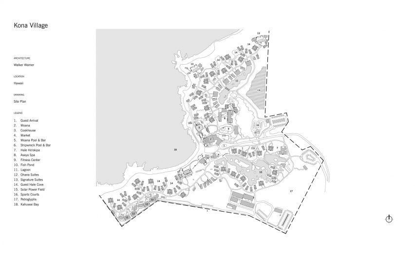 Plan of Kona Village by Walker Warner Architects
