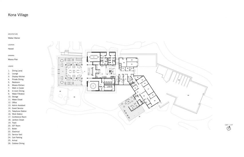 Plan of Kona Village by Walker Warner Architects