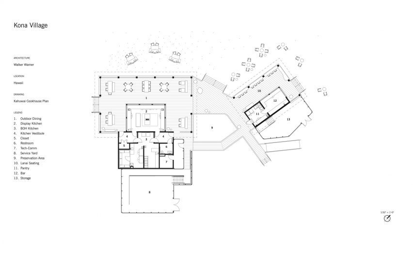 Plan of Kona Village by Walker Warner Architects