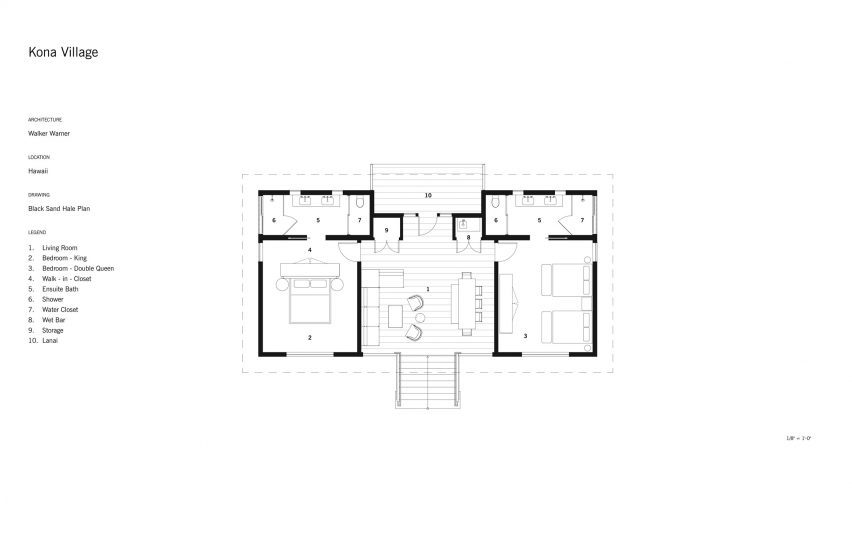 Plan of Kona Village by Walker Warner Architects