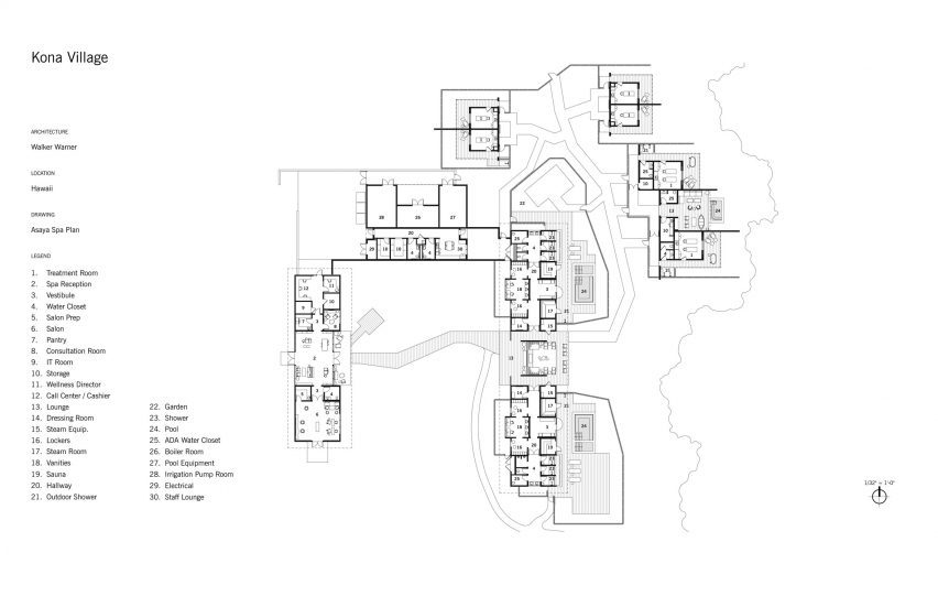 Plan of Kona Village by Walker Warner Architects