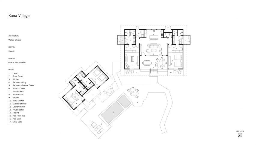 Plan of Kona Village by Walker Warner Architects