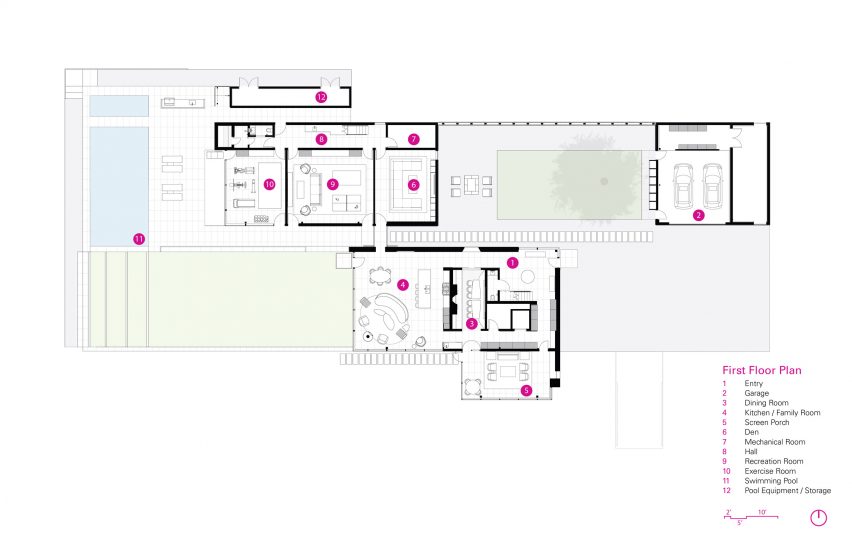 Plan of Meadow Lane Retreat by Wheeler Kearns Architects