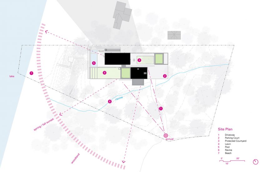 Plan of Meadow Lane Retreat by Wheeler Kearns Architects