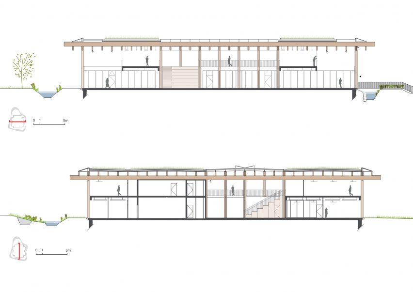Section of Pavilion Jardins by Atelier du Pont
