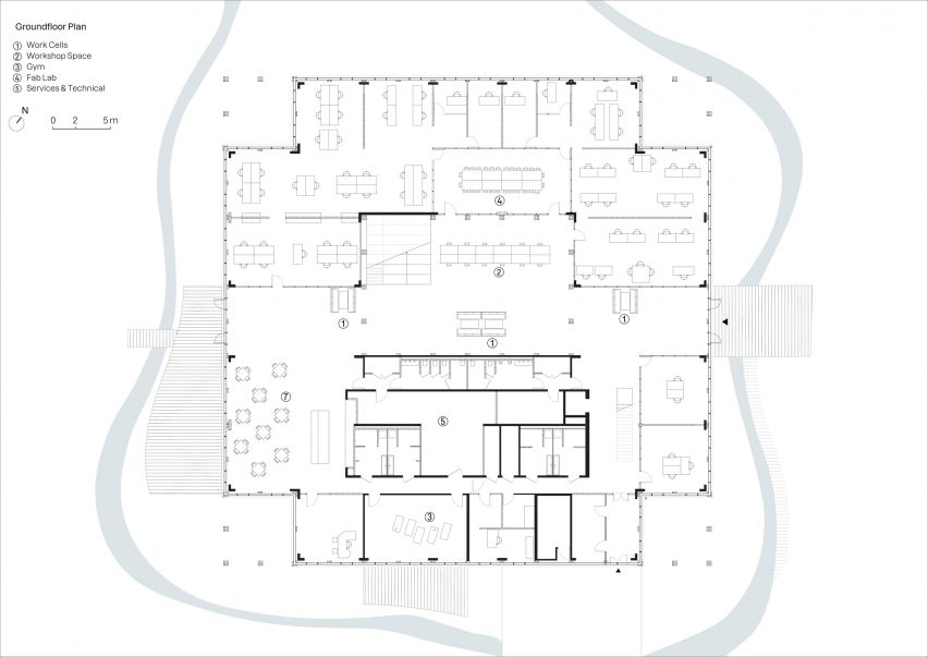 Ground floor plan of Pavilion Jardins by Atelier du Pont