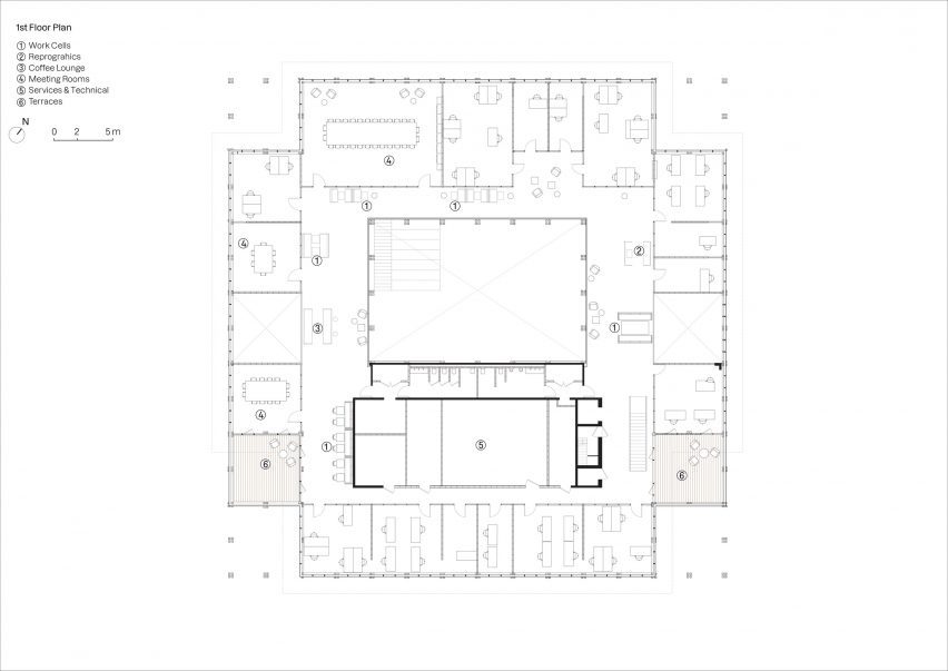 First floor plan of Pavilion Jardins by Atelier du Pont