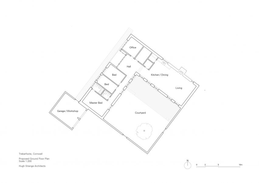 Floor plan of Farmworker's House by Hugh Strange Architects