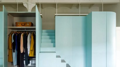 Apartment with storage room divider
