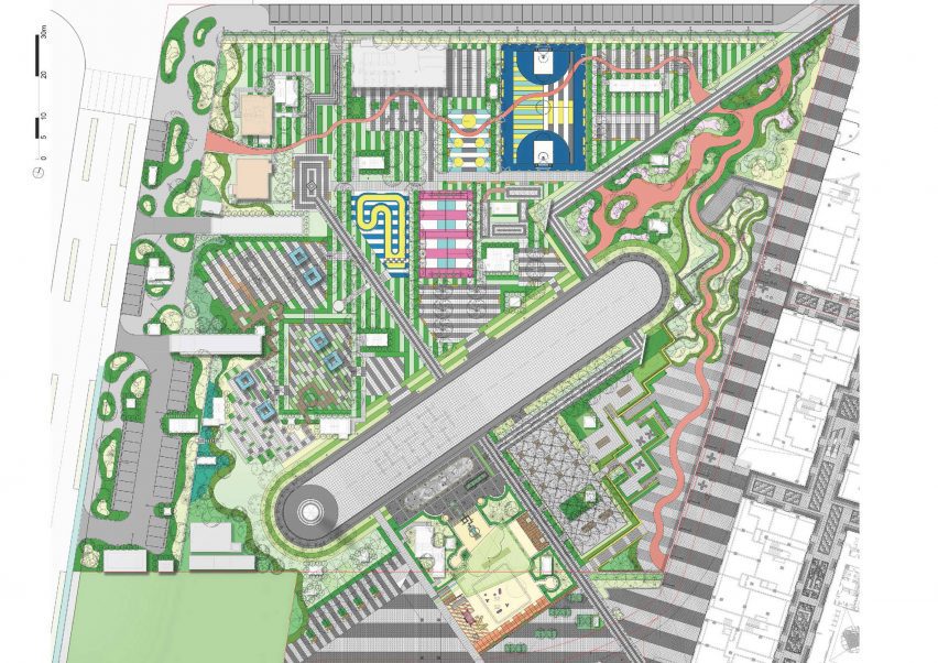 Plan of Tianjin 4A Sports Park in China by Ballistic Architecture Machine